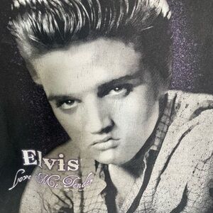 Elvis Graphic Men's Crew Neck Shirt - Black & Purple